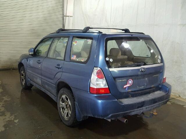 JF1SG65657H702319 - 2007 SUBARU FORESTER 2 BLUE photo 3