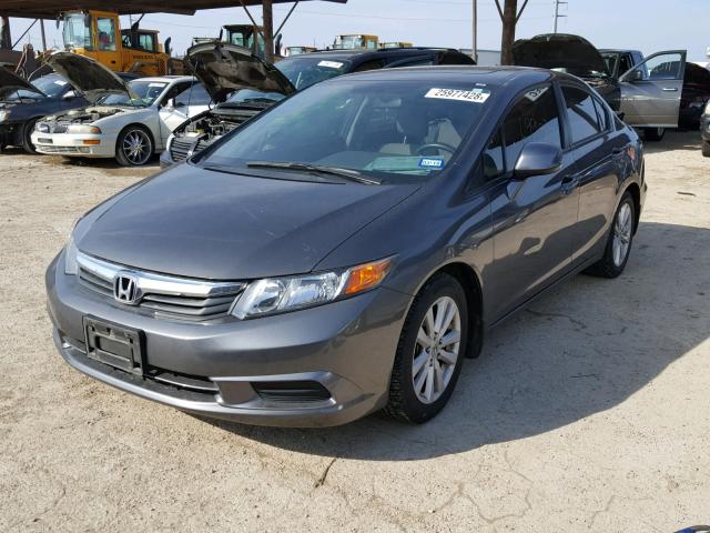 2HGFB2F83CH610523 - 2012 HONDA CIVIC EX GRAY photo 2