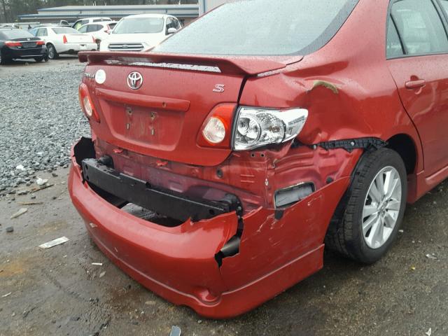 2T1BU4EE2AC467324 - 2010 TOYOTA COROLLA BA RED photo 9