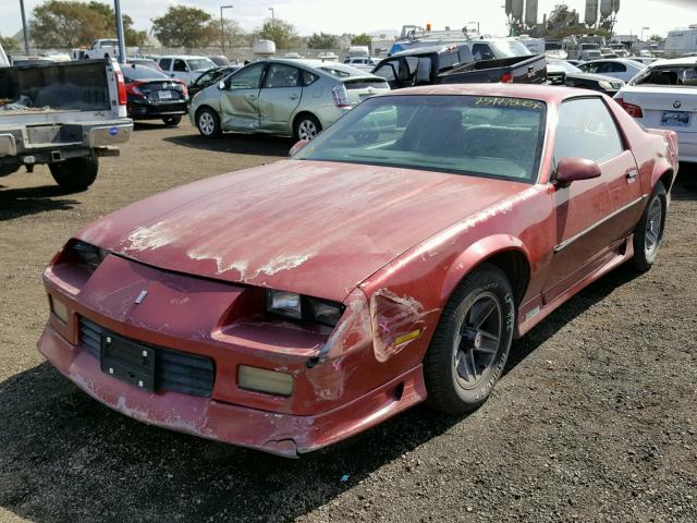 1G1FP23TXNL133063 - 1992 CHEVROLET CAMARO RS RED photo 2