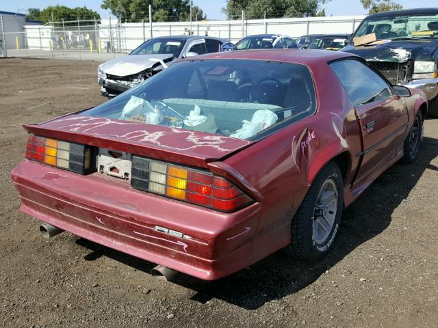 1G1FP23TXNL133063 - 1992 CHEVROLET CAMARO RS RED photo 4