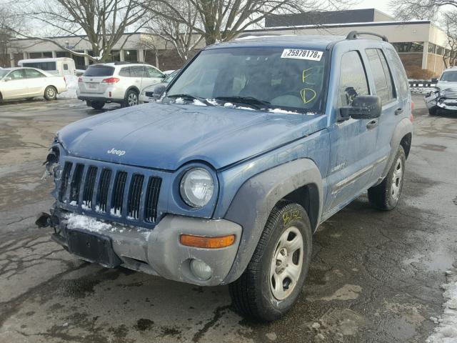 1J4GL48K24W158078 - 2004 JEEP LIBERTY SP BLUE photo 2