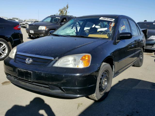 2HGES26771H533154 - 2001 HONDA CIVIC EX BLACK photo 2