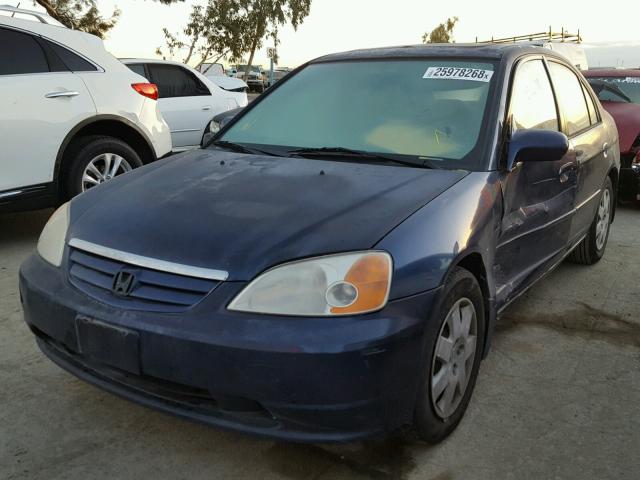 2HGES26761H597993 - 2001 HONDA CIVIC EX BLUE photo 2