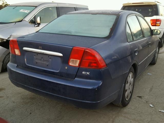 2HGES26761H597993 - 2001 HONDA CIVIC EX BLUE photo 4