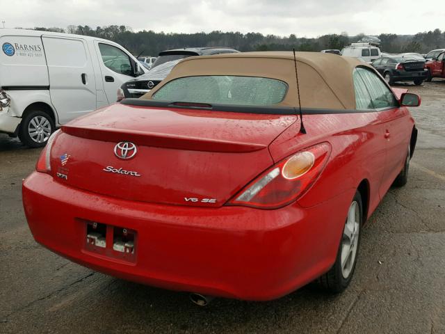 4T1FA38P04U038431 - 2004 TOYOTA CAMRY SOLA RED photo 4