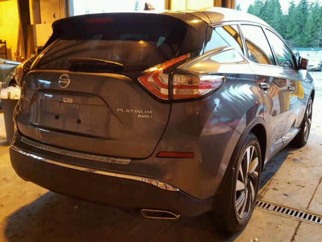 5N1AZ2MH9HN123540 - 2017 NISSAN MURANO S GRAY photo 4