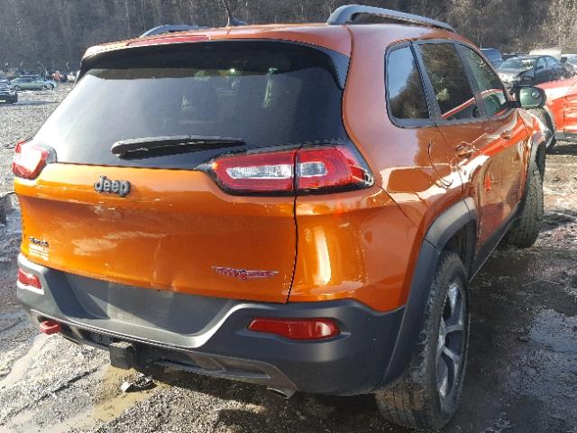 1C4PJMBS2FW525200 - 2015 JEEP CHEROKEE T ORANGE photo 4