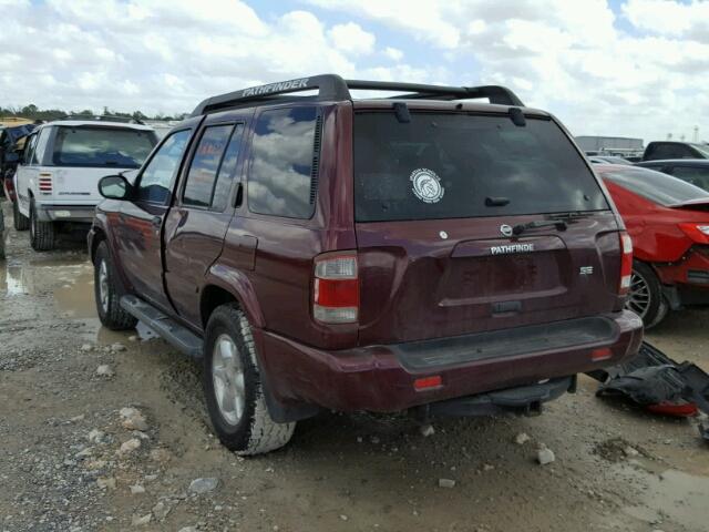 JN8DR09Y22W726088 - 2002 NISSAN PATHFINDER MAROON photo 3