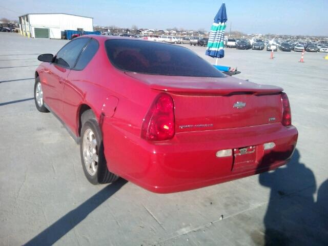 2G1WJ15K679287702 - 2007 CHEVROLET MONTE CARL RED photo 3