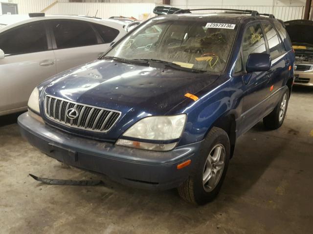 JTJHF10U220257123 - 2002 LEXUS RX 300 BLUE photo 2