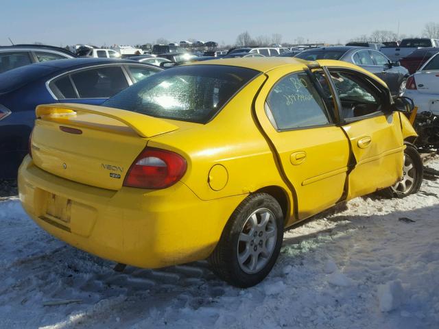 1B3ES56C53D105503 - 2003 DODGE NEON SXT YELLOW photo 4