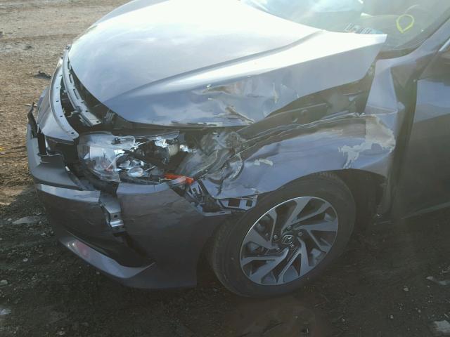 19XFC2F70HE204334 - 2017 HONDA CIVIC EX ნაცრისფერი ფოტო 9