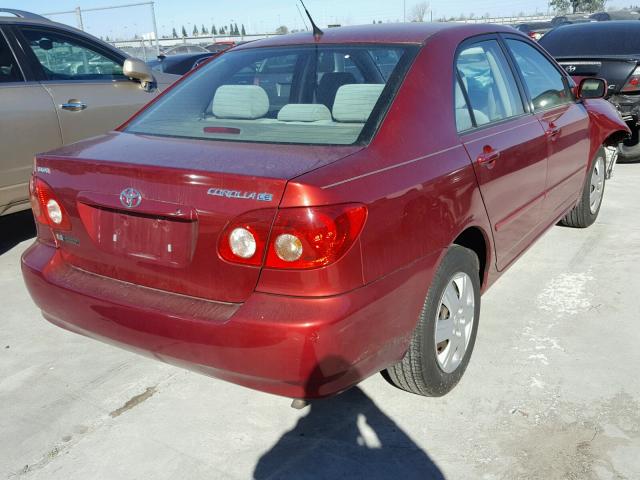 2T1BR32E18C869653 - 2008 TOYOTA COROLLA CE RED photo 4