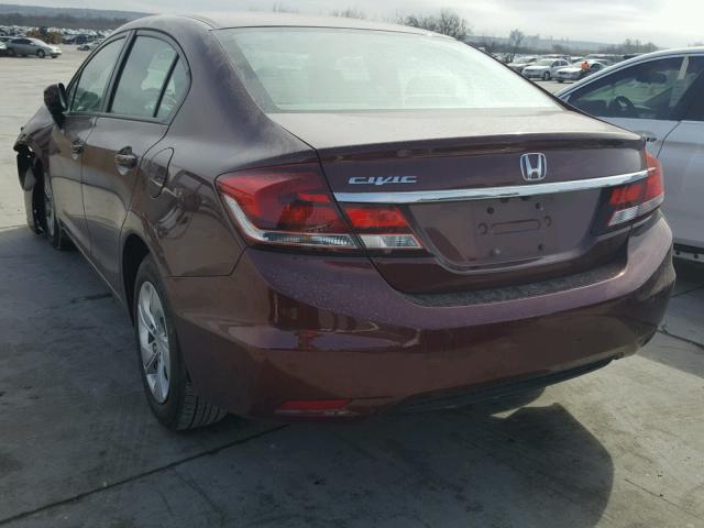 19XFB2F5XEE021486 - 2014 HONDA CIVIC LX MAROON photo 3