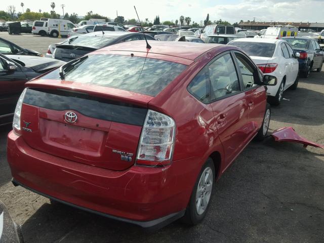 JTDKB20U067059972 - 2006 TOYOTA PRIUS RED photo 4