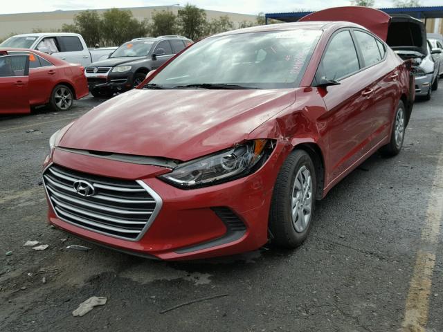 KMHD74LF9HU121310 - 2017 HYUNDAI ELANTRA SE RED photo 2