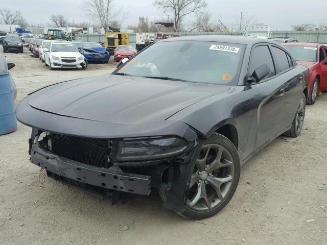 2C3CDXHG1FH907182 - 2015 DODGE CHARGER SX GRAY photo 2