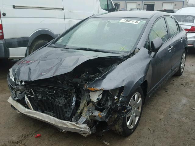 2HGFA16519H322964 - 2009 HONDA CIVIC LX GRAY photo 2