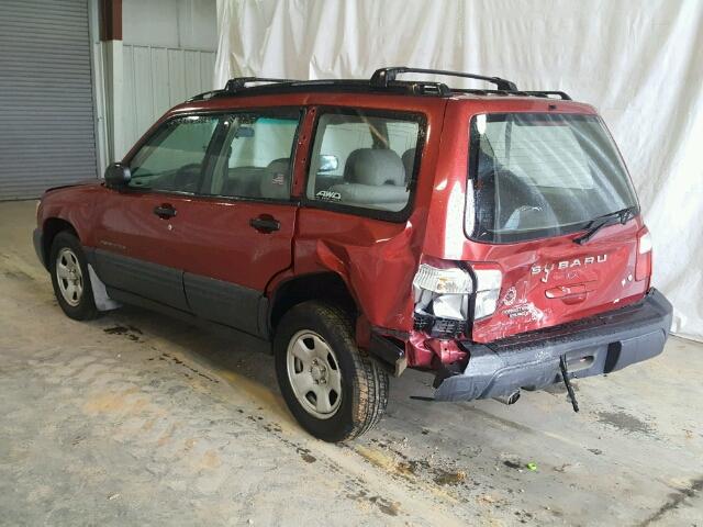 JF1SF63571H748237 - 2001 SUBARU FORESTER L RED photo 3
