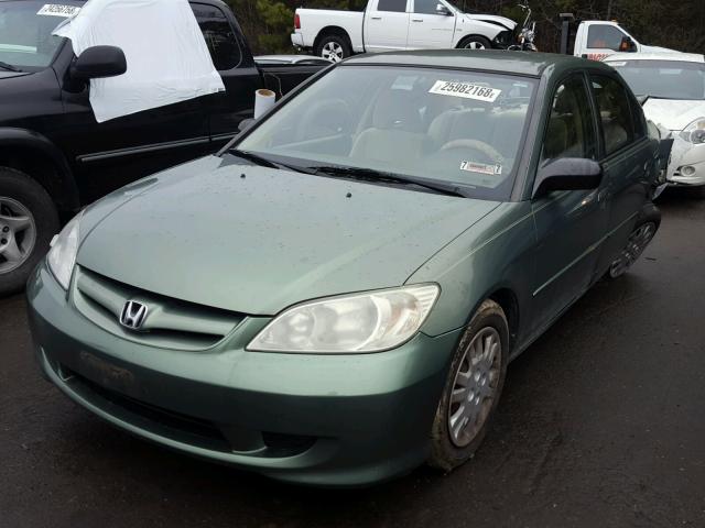 2HGES16544H500061 - 2004 HONDA CIVIC LX GREEN photo 2