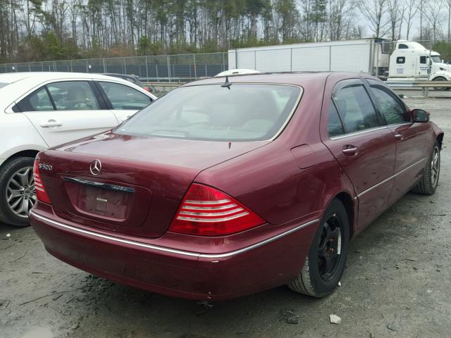 WDBNG70J8YA110589 - 2000 MERCEDES-BENZ S 430 BURGUNDY photo 4