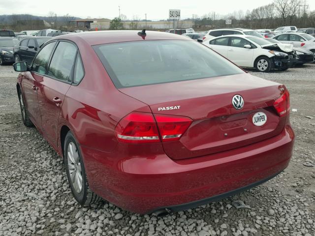 1VWAT7A39FC088693 - 2015 VOLKSWAGEN PASSAT S MAROON photo 3