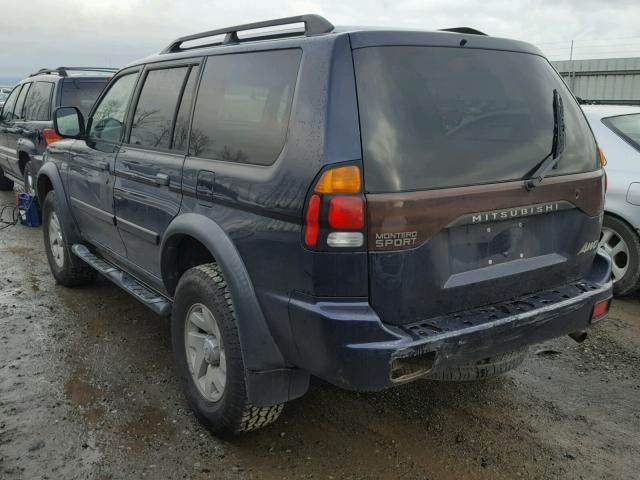 JA4MT21H33J031650 - 2003 MITSUBISHI MONTERO SP BLUE photo 3