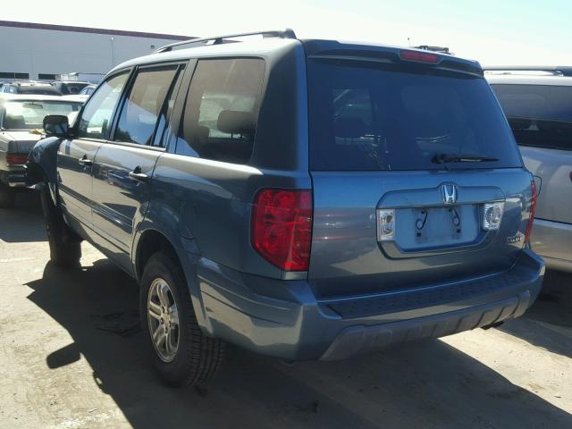 5FNYF18575B047302 - 2005 HONDA PILOT EXL BLUE photo 3