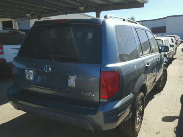 5FNYF18575B047302 - 2005 HONDA PILOT EXL BLUE photo 4