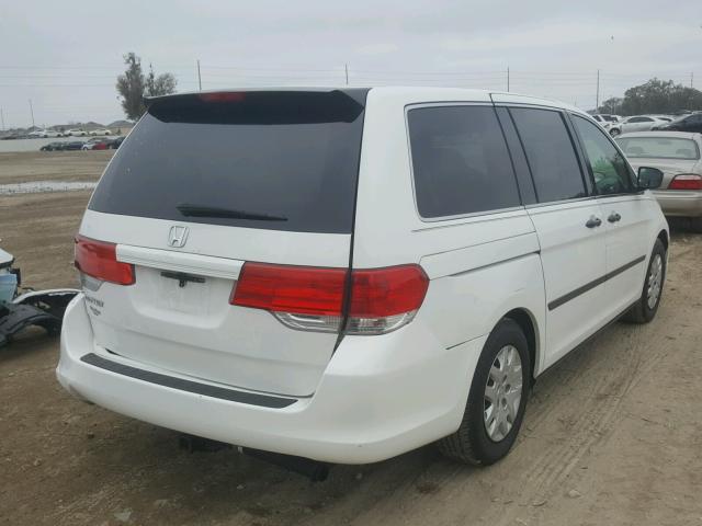 5FNRL3H28AB055272 - 2010 HONDA ODYSSEY LX WHITE photo 4