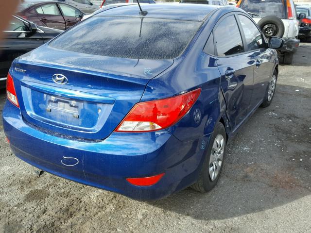 KMHCT4AE5FU835398 - 2015 HYUNDAI ACCENT GLS BLUE photo 4