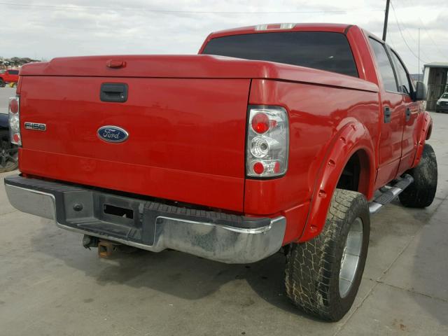 1FTPW14525FB53704 - 2005 FORD F150 SUPER RED photo 4