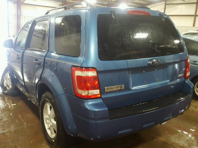 1FMCU93709KA37108 - 2009 FORD ESCAPE XLT BLUE photo 3