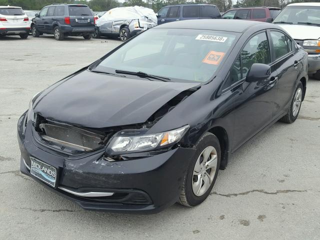 2HGFB2F5XDH568584 - 2013 HONDA CIVIC LX BLACK photo 2