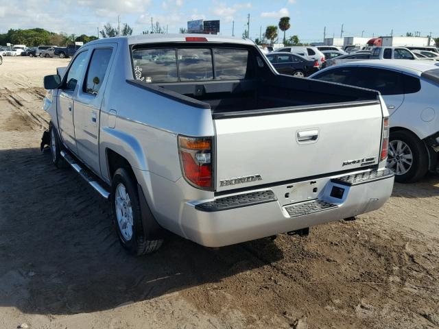 2HJYK16486H539754 - 2006 HONDA RIDGELINE SILVER photo 3