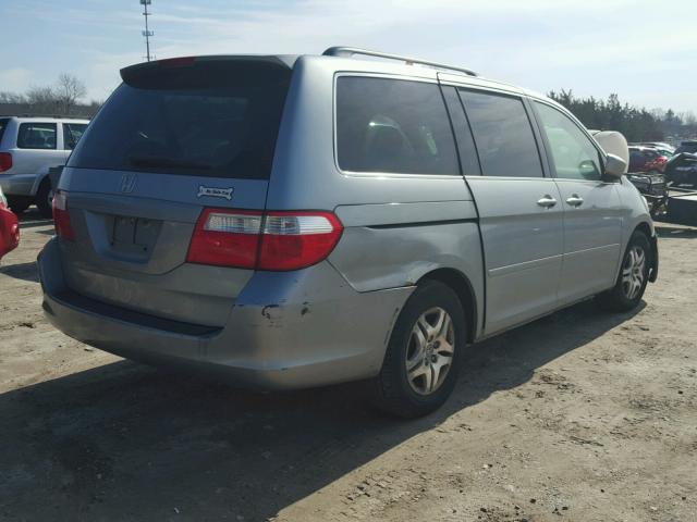 5FNRL38647B066099 - 2007 HONDA ODYSSEY EX BLUE photo 4