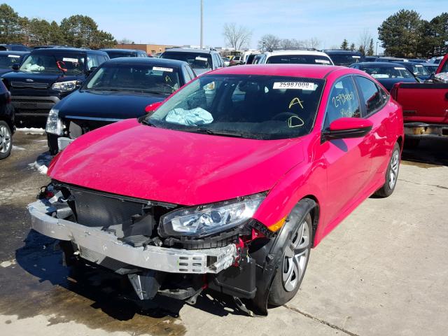 2HGFC2F57GH571797 - 2016 HONDA CIVIC LX RED photo 2