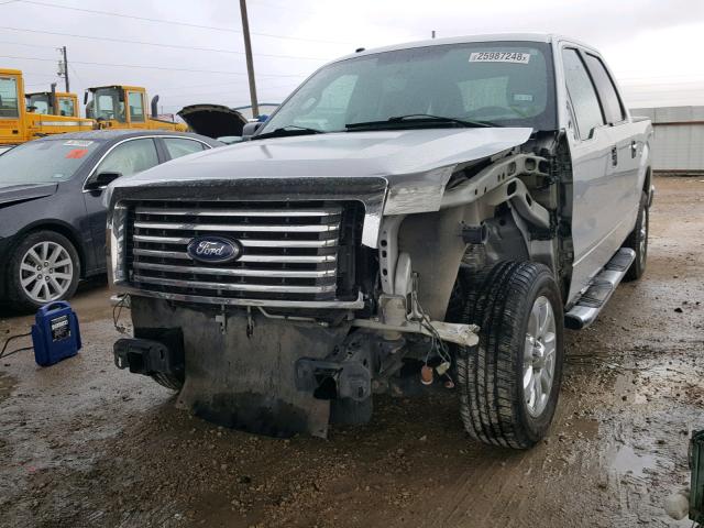 1FTEW1C88AFA49411 - 2010 FORD F150 SUPER SILVER photo 2