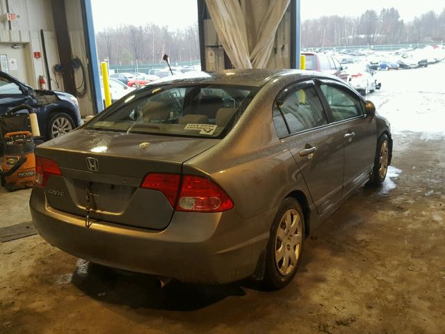 2HGFA155X7H512020 - 2007 HONDA CIVIC LX GRAY photo 4