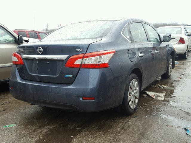 3N1AB7AP0EY226252 - 2014 NISSAN SENTRA S BLUE photo 4