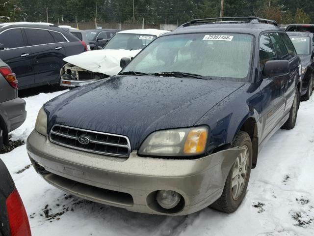 4S3BH665027609400 - 2002 SUBARU LEGACY OUT BLUE photo 2