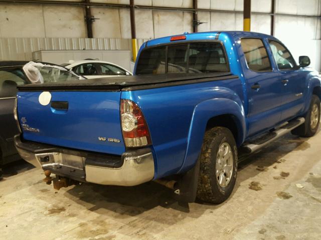 5TELU42N49Z615312 - 2009 TOYOTA TACOMA DOU BLUE photo 4