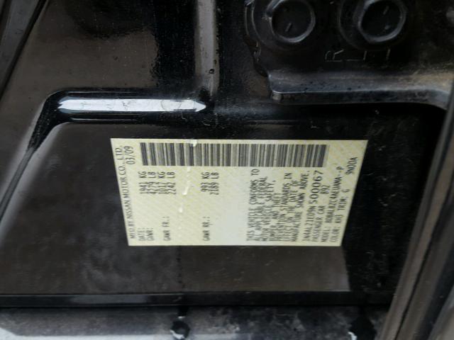 1N4AL21E09N500067 - 2009 NISSAN ALTIMA 2.5 BLACK photo 10