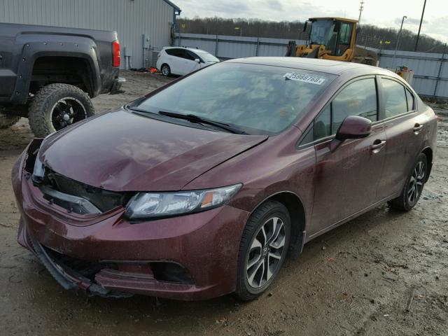 19XFB2F97DE047786 - 2013 HONDA CIVIC EXL 勃艮第红 照片 2