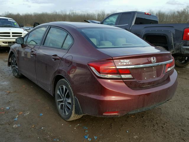 19XFB2F97DE047786 - 2013 HONDA CIVIC EXL 勃艮第红 照片 3