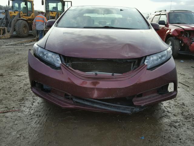 19XFB2F97DE047786 - 2013 HONDA CIVIC EXL BURGUNDY photo 9