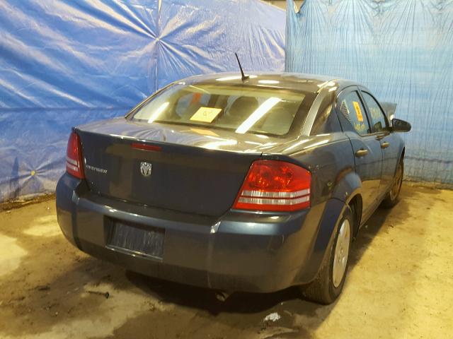 1B3LC46J38N252532 - 2008 DODGE AVENGER SE BLUE photo 4