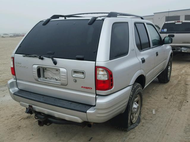 4S2DM58W414309187 - 2001 ISUZU RODEO S SILVER photo 4