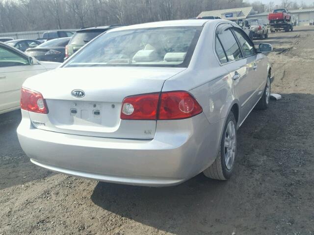 KNAGE123185169792 - 2008 KIA OPTIMA LX SILVER photo 4